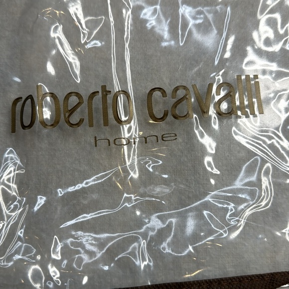 ROBERTO CAVALLI NWT NEW TAG XLARGE BLUE GOLD BLACK LEOPARD ACCENT THROW PILLOW - Picture 15 of 15